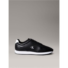 Calvın Kleın Erkek Kalın Rahat Tabanlı  Bağcıklı Deri Siyah-Beyaz Sneaker YM0YM01355 0gm