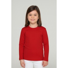 Sibel Günay Butik Basic Çocuk Uzun Kollu Body | Unisex | Uzun Kollu | Pamuk & Hafif Likralı | Kırmızı