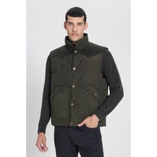 Lee Erkek Haki Çift Taraflı Şişme Yelek LD507064192 Regular Fit Rahat Kesim