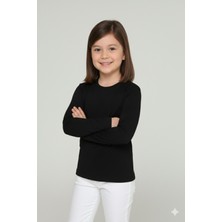 Sibel Günay Butik Basic Çocuk Uzun Kollu Body | Unisex | Uzun Kollu | Pamuk & Hafif Likralı | Siyah