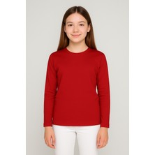 Sibel Günay Butik Basic Genç Uzun Kollu Body | Unisex | Uzun Kollu | Pamuk & Hafif Likralı | Kırmızı