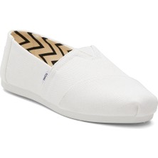 Kadın Espadril / Keten 10017739 Toms Alpargata Classic Recycled Cotton Canvas White