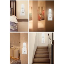 4 Ledli Beyaz Işık Gece Lambası Ledli Anahtarlı Çocuk Odası Gece Lambası 0.5W