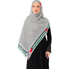 Filistin Şal Kefiye Desenli Püskülsüz Filistin Uzun Bayrak Kenarlarında Filistin Şal S100049