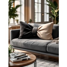 Double Color Serisi Xxl Fiyonk Görünümlü Dekoratif Yastık Dolgulu Fiyonk Hediye Yastık Kırlent