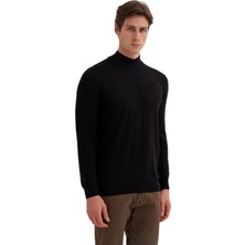 Slim Fit Pamuk Kumaş Basic Yarım Balıkçı Kazak
