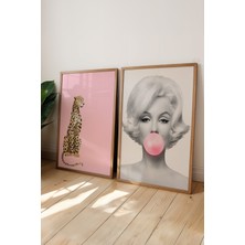Marilyn Monroe 2'li Ahşap Çerçeveli Poster, Tablo Seti No:6