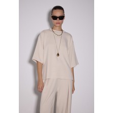 Babokah Yırtmaçlı Loose Fit Modal T-Shirt