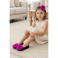 Ceyda Babet Ceyda Shoes Süslü Kadife Ev,hac, Umre Babeti, Hediye, Günlük Babet,tüylü Babet, Panduf, Patik, Gösteri Pisi Pisi Ponpon