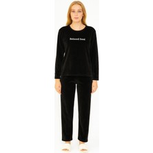 Pemilo Kadın 13164 Paça Lastikli Kadife Pijama Takımı