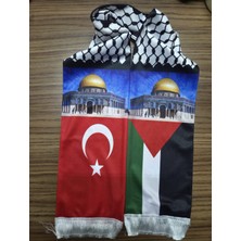 Zc Bayrak Filisitin Ve Türk Bayrağı Saten Atkı