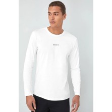 Erkek Uzun Kollu Orta Brooklyn Baskılı Tshırt SPR25TS40