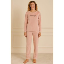 Pemilo Kadın 13166-2541 Uzun Kol Kadife Pijama Takımı