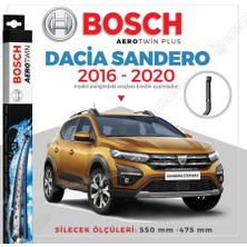 Bosch Aerotwin Muz Silecek Takımı Dacia Sandero 2016-2020 ile Uyumlu