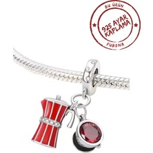 Kırmızı Pot Makinesi ve Kahve Sallantılı Charm