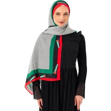 Filistin Şal Kefiye Desenli Püskülsüz Filistin Bayrak Kenarlı Filistin Şal S100048