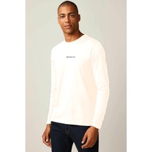 Erkek Uzun Kollu Orta Brooklyn Baskılı Tshırt SPR25TS40