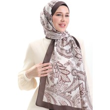 Etnik Desenli Soft Şal 70296-14 Kahverengi Krem