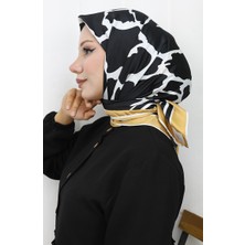 Dijital Rayon Eşarp 70309-08 Siyah Gold
