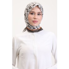 Desenli Soft Eşarp 70261-05 Kahverengi Oranj