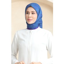 Desenli Soft Eşarp 70244-14 Eflatun Yeşil