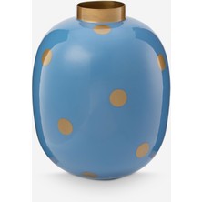 Pip Studio Dot Delight Mavi Metal Vazo 32 cm