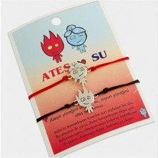 Zengezur Ateş ve Su 2li Ip Bileklik-Kırmızı