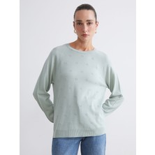 Lc Waikiki Yeni Sezon Bisiklet Yaka Çiçekli Kadın Triko Kazak