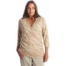 Lc Waikiki Yeni Sezon Kruvaze Yaka Desenli Kadın Bluz