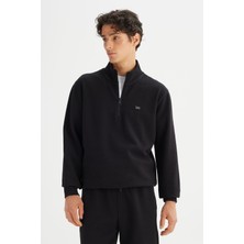 Lee L2520312001 Siyah Erkek Yarım Fermuarlı Regular Fit Sweatshirt