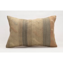 El Yapımı Kilimden Yapılmış Vintage Kırlent Kılıfı, Yün, 40X60 cm