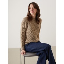 Lc Waikiki Yeni Sezon Bisiklet Yaka Boncuk Işlemeli Kadın Triko Kazak