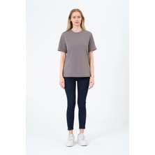 Kadın Bisiklet Yaka Kısa Kollu  Basic T-Shirt - Interlok Kumaş