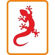 " Kertenkele " Oto Sticker Motor Sticker 15X10 cm Kırmızı