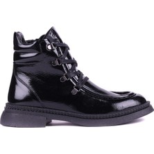 Shoetyle - Hakiki Deri Siyah Rugan Kadın Deri Bot - 25101955