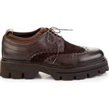 Kahve Kahve Hakiki Deri Erkek Oxford Ayakkabı E01580400740