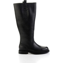 Mat Siyah Hakiki Deri Kadın Çizme K03666075703