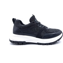 Bulldozer B260914 Tüvit Kumaş Detaylı Siyah Kadın Sneaker Ayakkabı