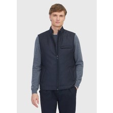 Antrasit Regular Fit Dik Yaka Casual Dokuma Spor Yelek