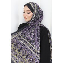 Etnik Desenli Soft Şal 70312-14 Siyah Mor