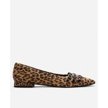 Clarks Sensa15 Strap Leopard Suede Kadın Kahverengi Babet 26183127