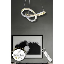 Nadia White Gold Kumandalı 3 Renk Modern Sarkıt LED Avize