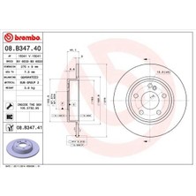 Brembo 08B34740 - Fren Dıskı Arka Mercedes W176 W246 C117
