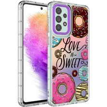 Galaxy A73 Kılıf Kamera Korumalı Renkli Desenli Sert Silikon  Korn Kapak