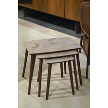 Istanbul Mola Serisi 3lü Zigon Sehpa %100 Mdf Gri Mermer