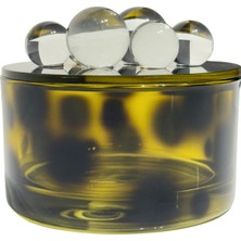 Cam Leopar Desen Haki Yeşil Dekoratif Kutu