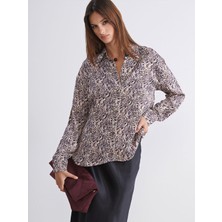 Lc Waikiki Yeni Sezon Desenli Saten Kadın Gömlek