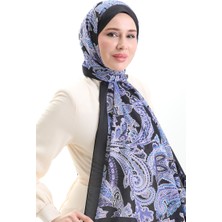 Etnik Desenli Soft Şal 70296-06 Siyah Eflatun