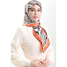 Dijital Rayon Eşarp 70301-02 Kahverengi Kiremit