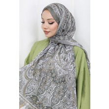 Etnik Desen Janjan Şal 70304-13 Küf Yeşili Siyah